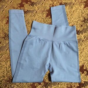 Women Blue Size XS Athletic Leggings High Rise Stretch Contour